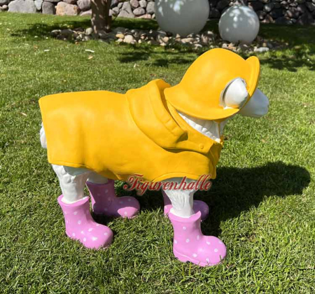 Preview: Schaf Friesennerz  Regenjacke Regenmantel  Gartenfigur rosa Stiefel Preview: Friesenschaf Figur Statue Schäfchen
