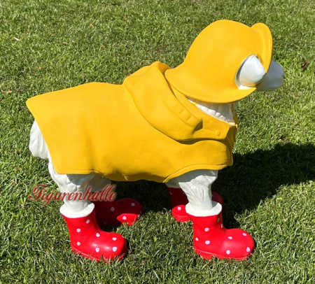 Preview: Schaf Regenjacke und Hut mit Stiefeln und Punkten Preview: Süßes Schäfchen Friesennerz Figur Deko
