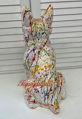 Preview: Bulldogge Sonnenbrille Kravatte Abstrakt Paint Figur Preview: Kunstwerk Bemahlung Deko