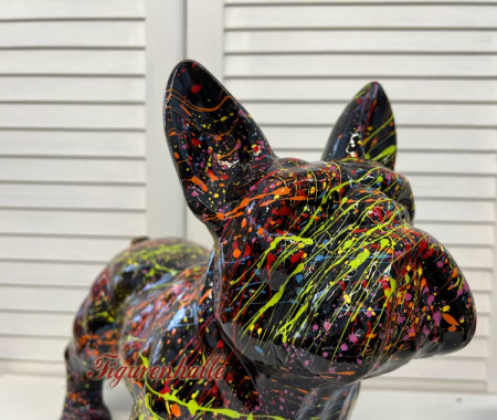 Bulldogge Abstrakt Paint Figur Farbspritzer