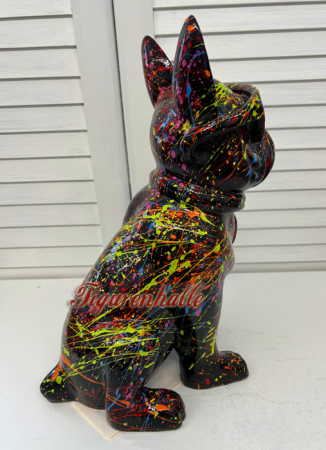 Preview: Bulldogge Farbspritzer schwarz verlauf Figur