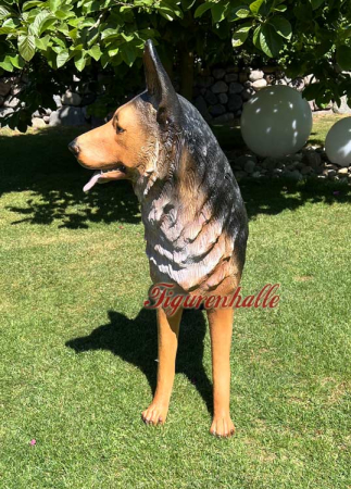 Preview: Schäferhund lebensgroß stehend "Emil" Preview: Deutscher Schäferhund Statue für den Garten