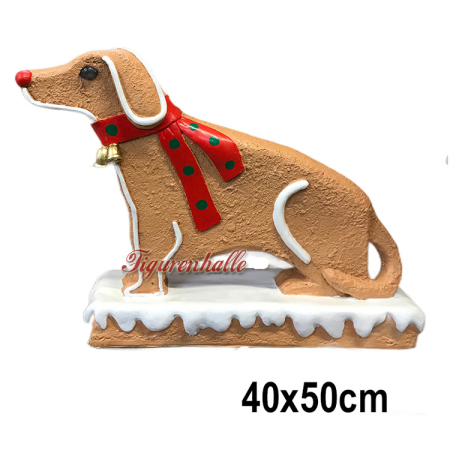 Lebkuchen Hund Figur für Außenbereich zu Weihnachten