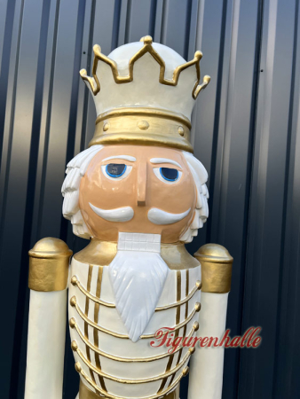 Preview: Weißer Nussknacker Dekration Advent Villa