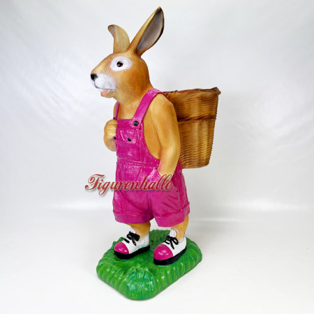 Easter bunny garden figure with pannier