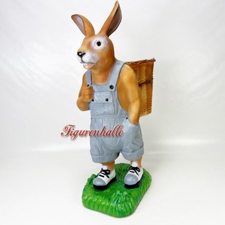 Osterhase Gartenfigur mit Kiepe