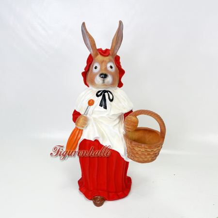 Osterhase Dame Figur mit Regenschirm