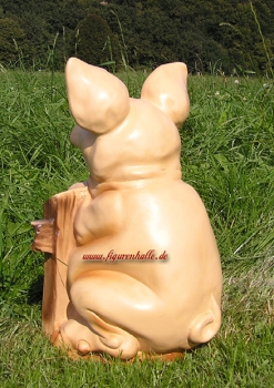 Preview: Schwein am Gartenzaun Figur Preview: Lustiges Deko Schwein