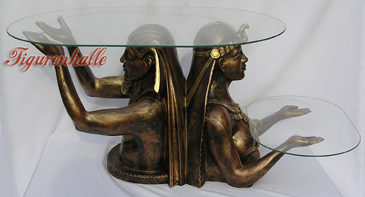 Figurenhalle - Pharaonen Tisch als Ägyptisches Möbel