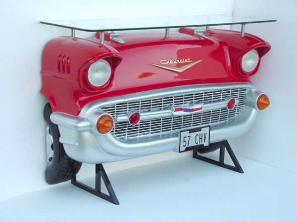 1957 Chevy Us Car furniture as a bar for decoration in the pub or bar area. Great 50s decoration.