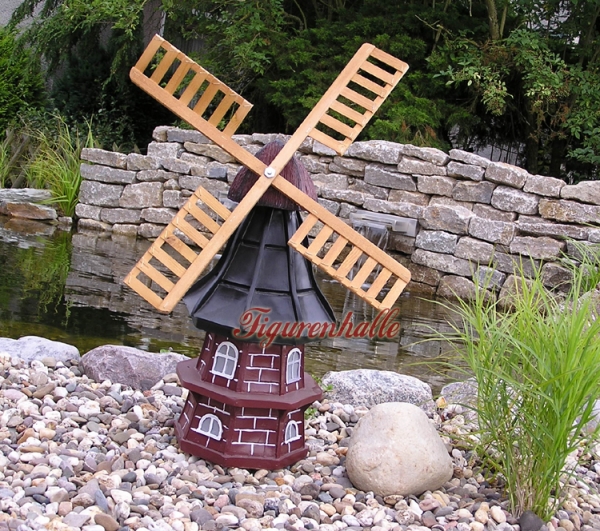 Deko Gartenfigur Windmühle Reeddach