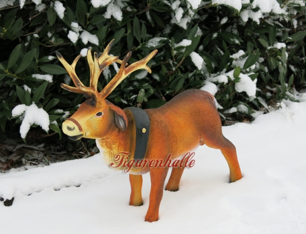 Winterlicher Hirsch Aufstellfigur