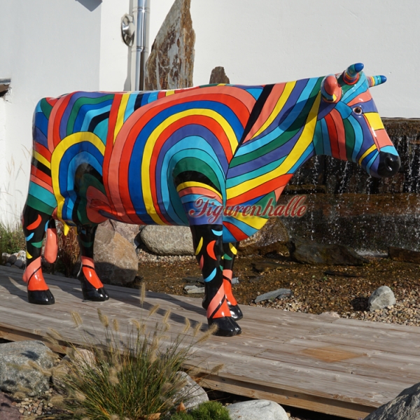 Giant cow colorful painted figure