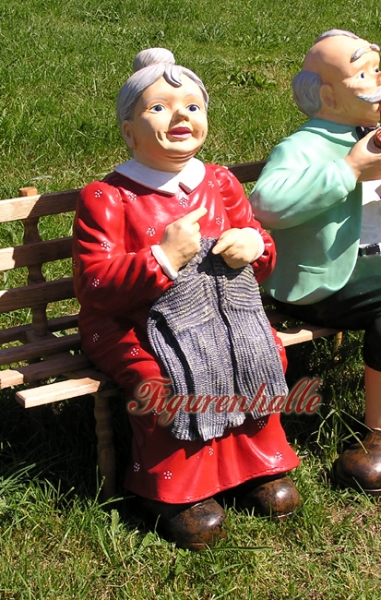 Rentner Oma Figur Garten