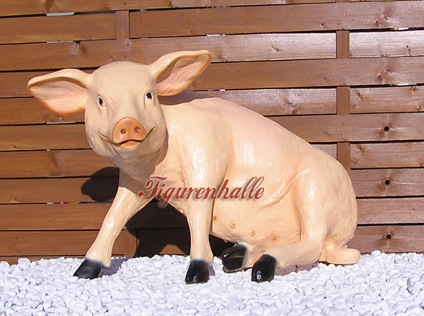 Schwein sitzend Figur