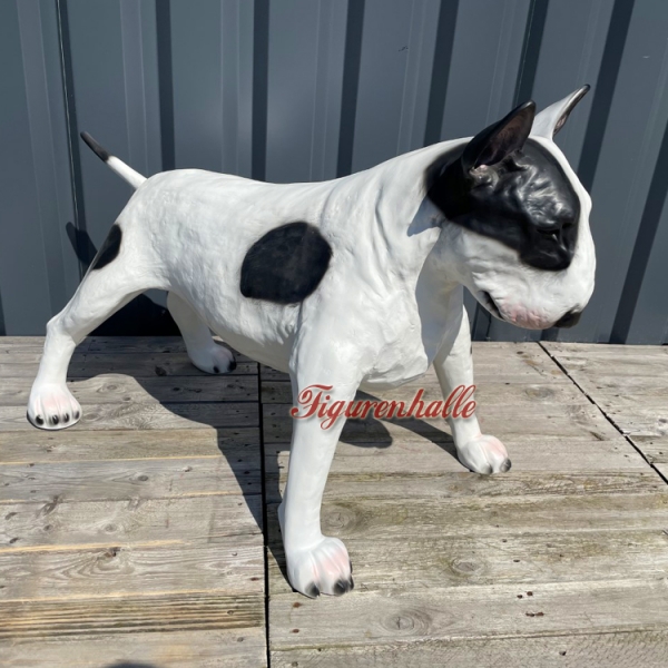 Englischer Bullterrier Figur schwarz weiß