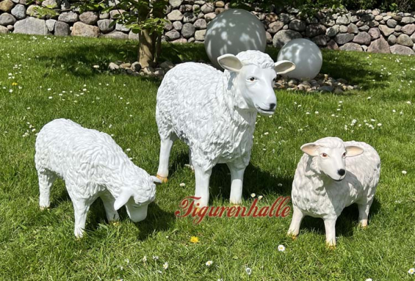 Schafe Krippenfiguren 3-tlg - Für 25-30cm Krippen & Weihnachtsdekoration