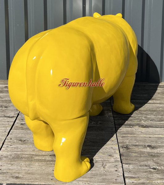 Stand yellow hippo decoration