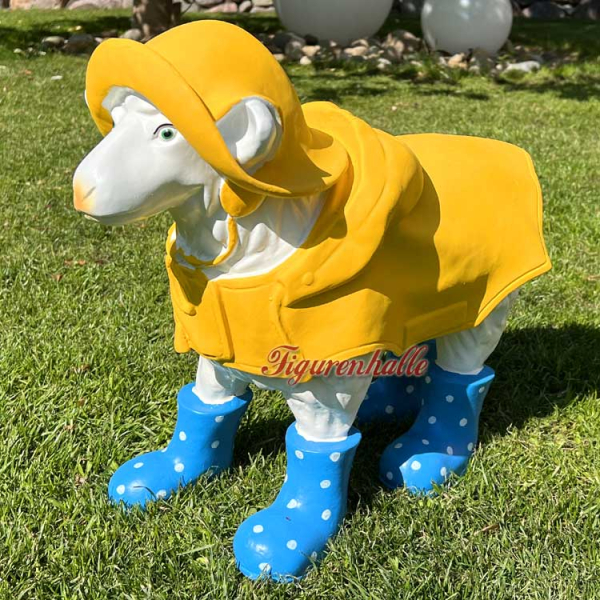 Sheep decorative figure raincoat blue
