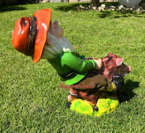 Fröhlicher Gartenzwerg Statue