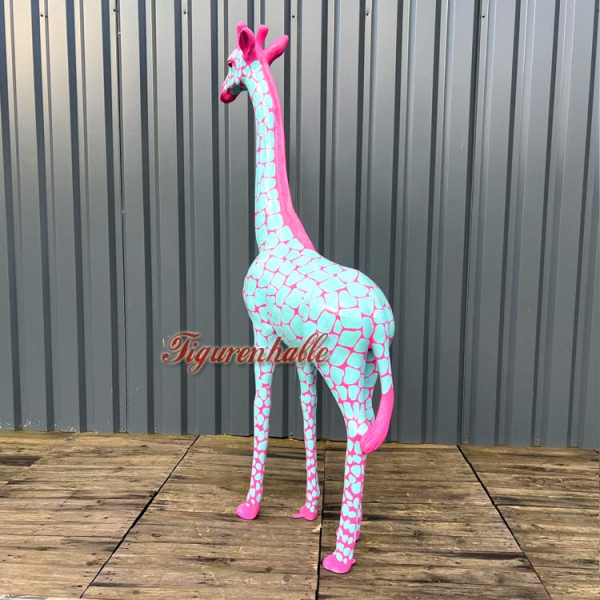 Giraffe Rosa Pink Statue Garten Deko