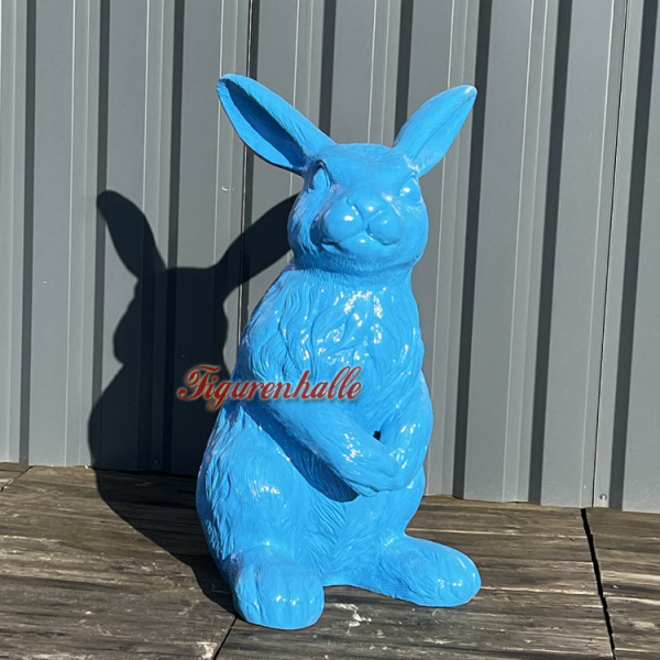 Komplett Osterhase in blau groß Deko