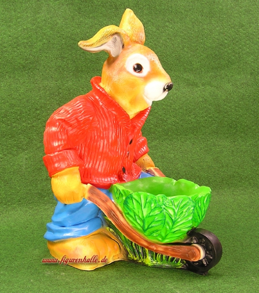 Osterhase Figur Schubkarre